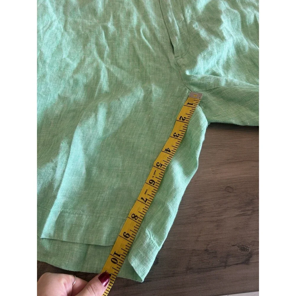Polo Ralph Lauren 100% Linen Shorts Mens Size 34 Classic Fit Green